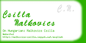csilla malkovics business card